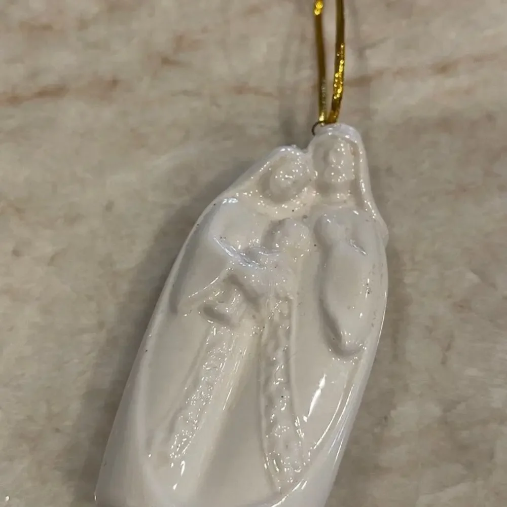 Porcelain Christmas white ornament nativity 3